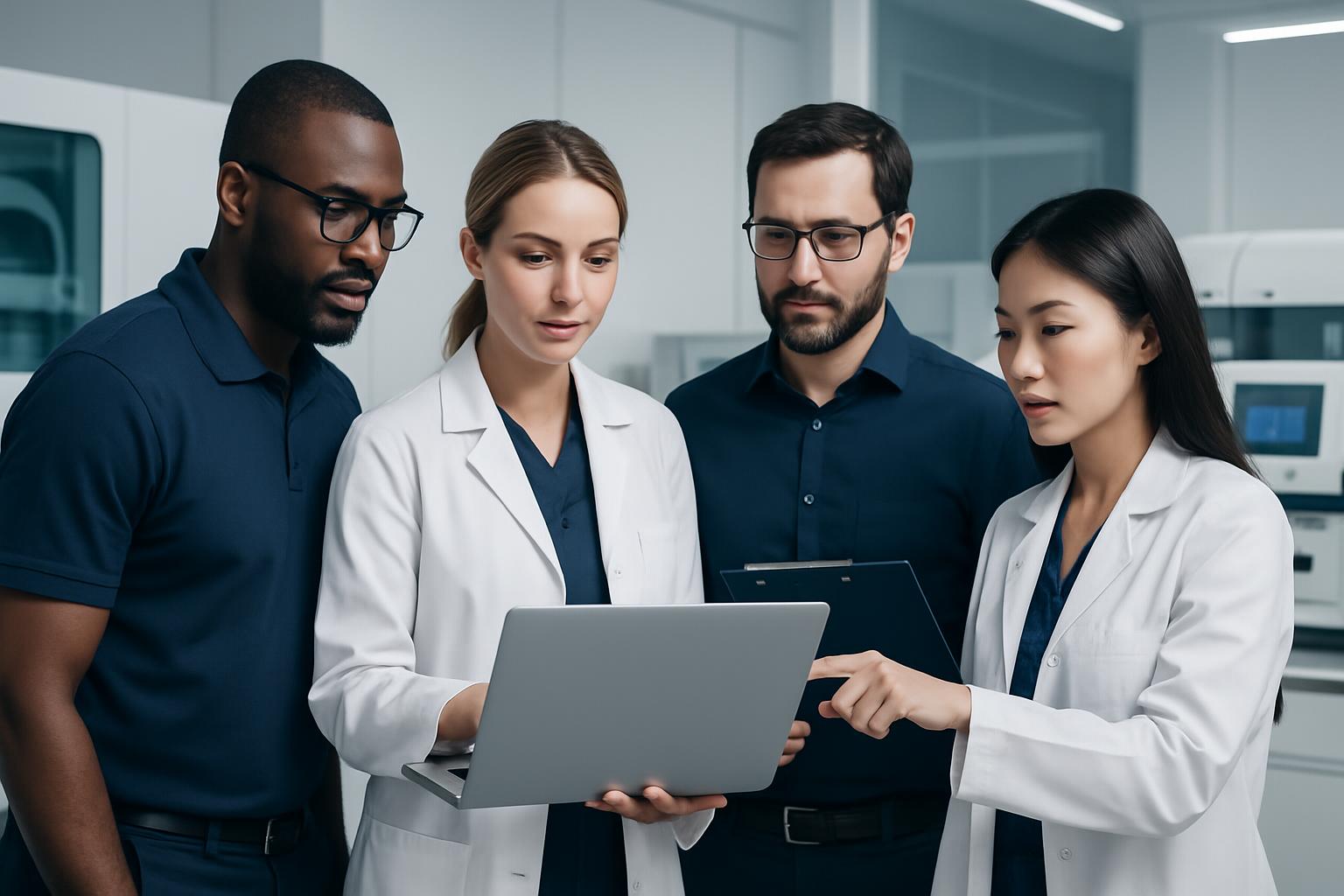 Professionelles Medizintechnik-Team